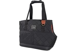 WOOLALA Pet Carrier Handbag Head Out, Quilted Small Pet Sling Shoulder Bag with Soft Sides Hands Free Puppy Carrier for Daily Use, Outdoor