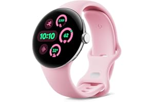 Google Pixel Watch 3 (41 mm) – smartwatch z systemem Android ze śledzeniem tętna, zaawansowane bieganie z Fitbit, Fitness Insights, bateria 24-godzinna – polerowane srebrne etui aluminiowe – pasek z