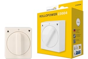Schellenberg 23004 Interruttore per controllo manuale motore tapparelle elettriche, con pulsante e funzione di bloccaggio, montato in superficie, 5 poli di collegamento, bianco