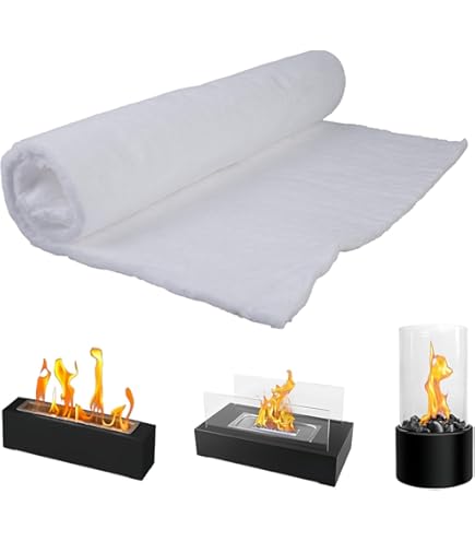 Couverture Fibre Céramique Pour Cheminée – Résiste à 1206°C – Isolant Sécurité Brûleur à Gel – Dimensions 30x20x1cm