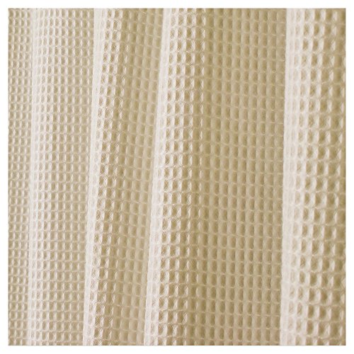 InterDesign York Duschvorhang aus Baumwollgemisch mit Waffelmuster – 183 x 183 cm, leinen - 2