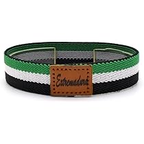 Pulsera De Piel Bandera De Extremadura - Artesanal, Ajustable, Unisex