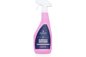 SERENITY HYGIENE Antibacterial Surface Sanitiser - Multipurpose Disinfection Spray - Food Safe Vegan Friendly Formula - Great for Kitchens, Bathrooms and Other Hard Surfaces - 750ml Pack of 1