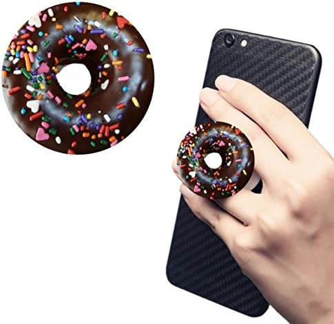 Pop Multi-Function Car Mount Free Clip Cell Phone Holder Expanding Stand Grip Sockets For Smartphones iphone Samsung LG Sony iPad And Tablets White Extensible Finger Holder-Doughnut