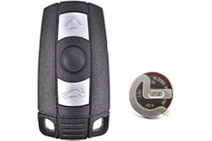 TEKLIGHT kit riparazione Cover Chiave BMW + VL2020 ORIGINALE PANASONIC + LOGO NON ORIGINALE compatibile per Serie 1 3 5 6 7 m3 M5 X3 X5 – plip Chiave Telecomando 3 Pulsanti Lama