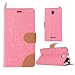 Produktbild Lenovo A5000 Hülle,Lenovo A5000 Case,Cozy Hut PU Leder Wallet Case Schutzhülle für Lenovo A5000 Flip Tasche Handyhüll Ledertasche Hüll Cover Standfunktion Karte Slot(Cowboy in rosa) - rosa