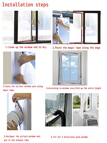 JOYOOO AirLock 100 Fensterabdichtung für mobile Klimageräte und Ablufttrockner Hot Air Stop - 3