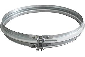 OOMVARMER Abrazadera tubo chimenea conducto escape ajustable rapida galvanizado metalica ducto redondos estufa abrazadera union tubo de escape con tornillo tubería cierre ballesta para bidón con tapa (250mm)