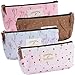 Produktbild 4 Stück Federbeutel Federmäppchen Federtasche Mäppchen Mädchen Stifte Tasche Stiftemäppchen Kulturtasche Makeup Tasche Leinwand Pastoral Blumen Muster (Braun + Hellblau + Beige + Rosa)
