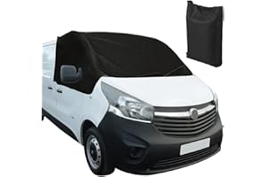 Soekodu Front Windscreen Wrap Cover Replacement for Vauxhall Vivaro 2014-2019, Luxury Front Screen Window Sunshades Weatherproof Curtain Camping Cover, 100% Black Out
