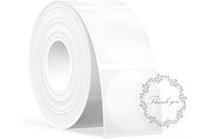 SUPVAN KATASYMBOL T50M Pro Impermeabilización Térmica Etiquetas Adhesivas, φ 30 mm, 210 Uds/Rollo, Negro sobre Transparent