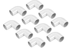 sourcing map PVC Acoplador para Conduit, Codo de 90 Grados, 25mm, Cambio de Dirección para Manguera, Conduit Eléctrico, Paquete de 10