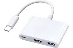 WAHBITE Adaptateur multiport USB C vers HDMI pour iPhone 15 MacBook Pro Air iPad Pro, hub AV numérique de type C certifié Apple MFi, avec HDMI 4K @ 60 Hz, USB 3.0, 100 W PD compatible avec Samsung Galaxy,