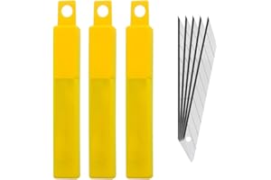 Gebildet 30 szt. 9mm Ostrza ze Stali nierdzewnej/Ostrza Zapasowe/noże foliowe/Profesjonalny nóż do Dywanów/nóż Graficzny/optymalne do folii, tapet, Majsterkowania, Kartonów