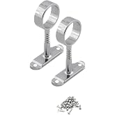 Krom Yuvarlak Mobilya Boru Askı Flanşı, Dolap Gardırop Askılık Borusu Aparatı, 7 cm Y&uuml;kseklik, 2.6 cm &Ccedil;ap, Vidalı Montaj, 2 A