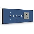 IOTICS Smart Wifi Board: 3 x Switch, 1 Fan & 1 Smart Plug Module. Finger Touch, Remote, App Control. Voice via Google Home/Alexa. Home Automation Solution (Blue)
