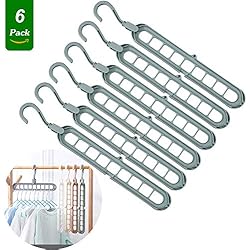 Cintre Gain de Place, Lot de 6 Multi Cintre Magique Organisateur, Cintres Plastiques Adultes, Magic Cintre Rangement et Organisation pour Vêtements Gain de Place dans les Placards