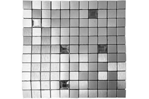 OCEANO 10pz Pannelli adesivi 3d decorativi parete muro carta da parati mattonelle mosaico piastrelle wallpaper casa cucina soggiorno camera da letto bagno PET 30x30cm (Mosaico Argento)