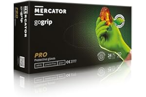 GEDIKUM GEGRIP Einweghandschuhe, Einmalhandschuhe extra stark, Nitrilhandschuhe , 3x dicker, Handschuhe Einweg mit Diamant Grip, Arbeitshandschuhe,Industrie&Montage, versch. Farben,50 Stk/Box (Grün, XXL)