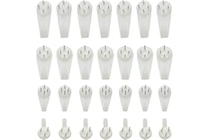 FURNRUBDEN Lot de 80 crochets pour tableau mural dur sans trace Blanc