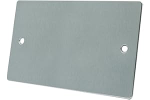 ALLIANCE ELECTRICAL AET FSC2GBP Double 2-Gang Satin Chrome Flat Electrical Blanking Plate