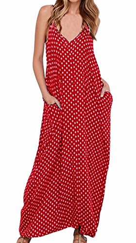 Viishow Lady V Neck Polka Dot Pocket Long Maxi Dress Desertcart