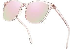 Myiaur Polarised Sunglasses Women Square Lens, Oversized Mirrored Sunglasses with UVA UVB Protection