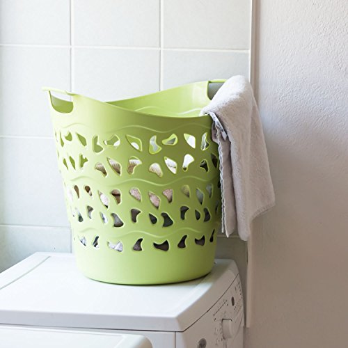 Flexibler Wäschekorb Tragekorb Aufbewahrungskorb Korb grün - 3