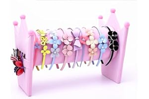 Love de La Vie Hair Clip Band Headband Holder Display Stand Rack Organizer, Velvet, Pink (Pink)