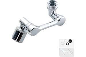 WYNOTT 1080°Swivel Faucet Aerator,Two Water Outlet Modes Rotation Faucet Extender,Copper Faucet Suitable for Kitchen and Bathroom,24mm External Thread,22mm and 20mm Internal Thread