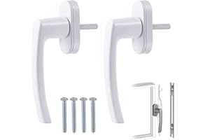 BONHHC Tirador de ventana de aluminio para puerta de balcón, tornillos ocultos, tirador de ventana estándar para ventanas y puertas de balcón, herrajes de ventana, bisagras de metal, tapas de metal,