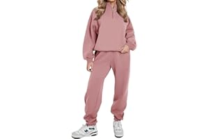 REORIA Women Warm Half Zip Cotton Lounge Wear Sets Soft Co Ord Sets Plus Size Two Piece Outfit Thick Tracksuits Full Set With Fleece Lining
