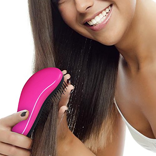 almondcy Detangling Brush Set (Pink & Schwarz) – Effektive Detangler Haarbürste für Frauen, Mädchen, Herren und boys-use wie Kamm oder Haar brush-use in dünnes, dickes, lockiges, gerade, nasses, trockenes Haar, pink&black - 6