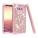 Produktbild DasKAn Glitzer 3 in 1 Hybrid Hülle für Samsung Galaxy Note 9,Glänzend Hartplastik Stoßstange 360 Grad Ganzkörper Handyhülle Stoßfest Kratzfest Weich Silikon Gummi Vorne Hinten Schutzhülle,Rose Gold#1