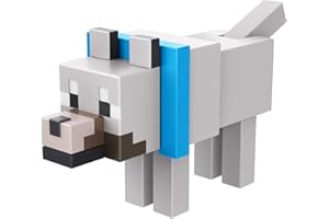 MATTEL MINECRAFT Minecraft Figurka Wilk (ok 8 cm) z 1 elementem Zbuduj portal i 1 akcesorium, zabawka inspirowana grą, prezent dla dzieci od 6 roku życia i dorosłych kolekcjonerów, HFC30