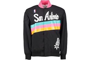 Mitchell & Ness San Antonio Spurs NBA Authentic Warm Up Jacket Black Jacke Anorak Windbreaker