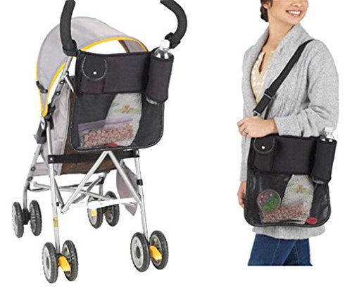HENGSONG Baby's Black Pram Stroller Buggy Holders Storage Pocket Bag Organizer Mother Shoulder Bags