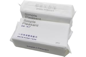 EMOVERY 7.9x7.9inch/20x20cm 100% Cotton Wet/Dry Wipe; Ultra Soft Baby Care Tissue, Absorbent Towel for Sensitive Skin Face Eye Makeup Remover, Nail Polish, Disposable Use Washing Wipes(2Packs) (Plain)