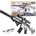 Electric Automatic Water Blaster With (3,000) Gel Soak Water Bullets, 18m Shooting Range, DIY Assembly Gun Aged 14+, HD Scope & Mode Switch. Gel Bullet Shooting, Outdoor Play & Summer Games. (SLIVER)