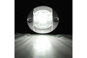 KAFUTY 12V marine bateau tableau arrière LED en acier inoxydable étanche feu de navigation de poupe avec lentille en plastique transparent et coque en acier inoxydable (blanc)