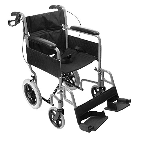 Silla de ruedas de tránsito, de la marca NRS, modelo N29210, ligera, plegable, controlada por auxiliar de vuelo