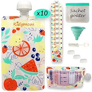Reusable Squeeze Bags For Baby Or Kids Meals For Compote Purees Refillable And Washable Bpa Free Kit 10 Reusable Compote Squeezies 150 Ml Reusable Freezer Bags Amazon De Baby Products