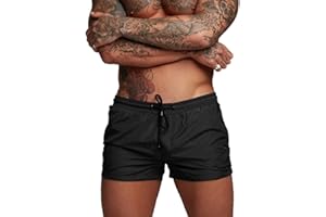 Donason Costume da Bagno Uomo, Pantaloncini Sportivi da Uomo Asciugatura Rapida Pantaloni Corti da Corsa Calzoncini da Surf sulla Spiaggia con Fodera in Mesh e Tasche
