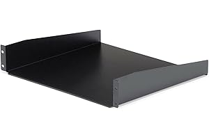 StarTech.com Étagère Rack Serveur 2U - Étagère Cantilever Universelle pour Armoire Rack d'Équipement Réseau 19" - Acier Haute Résistance - Poids Max 20kg - Profondeur de 16", Noir (CABSHELF)