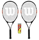 Cuerda Estampado 16x19 2 x Wilson Matchpoint XL raquetas + 3 pelotas