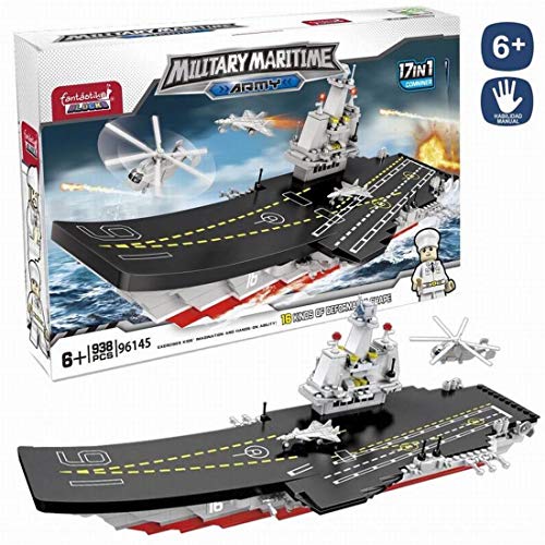 Juguetes Industriales Set de 938 Bloques portaviones con Figuras