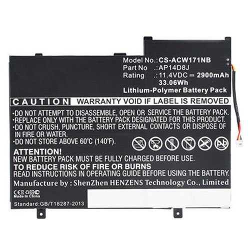 amsahr L13M2P22-02 AM-BATT-ACR-AP14D8J-02 Ersatz Batterie für Acer W510P-1406 schwarz