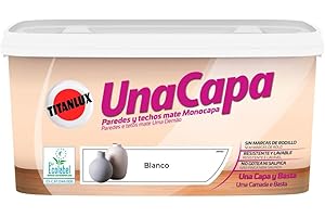 Titanlux Una Capa Lavable pintura para paredes Blanco 4 L
