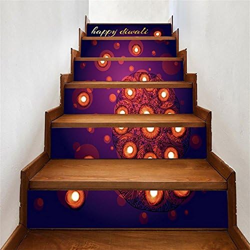 MIYI 3D Stair Stickers Valentine's Day Self-adhesive DIY Removable Wall Decals 6 Pcs/set Home Art Atmosphere Decor , A
