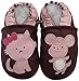 Carozoo Mouse Cat Burgundy Soft Sole Leather Baby Toddler Infant Kids Shoes Slippers Booties 2-3Y